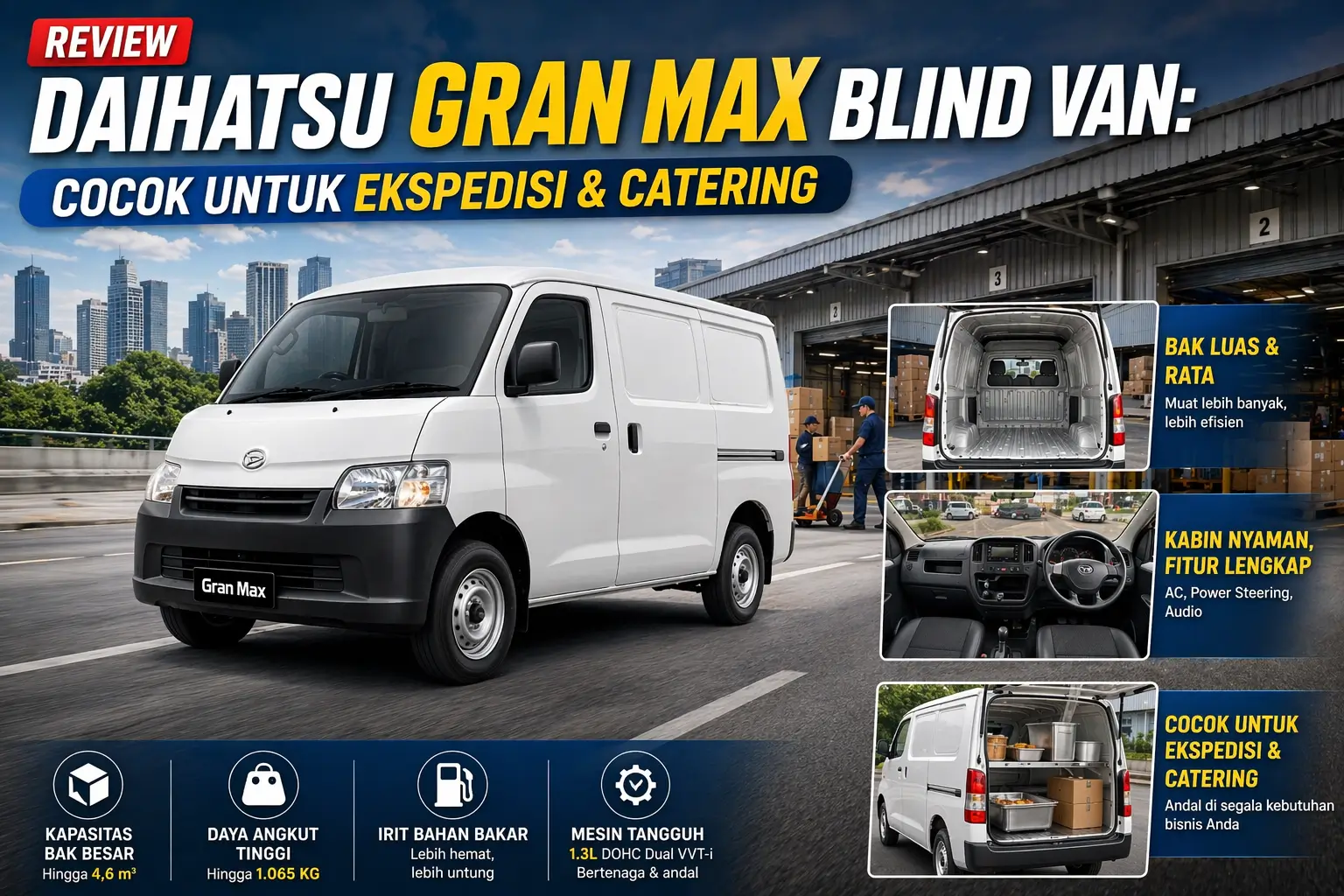Review Daihatsu Gran Max Blind Van 2026: Cocok untuk Ekspedisi & Catering